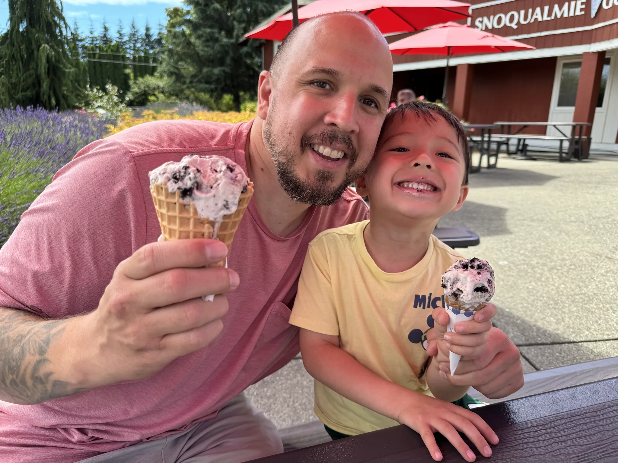 Two having an ice cream break