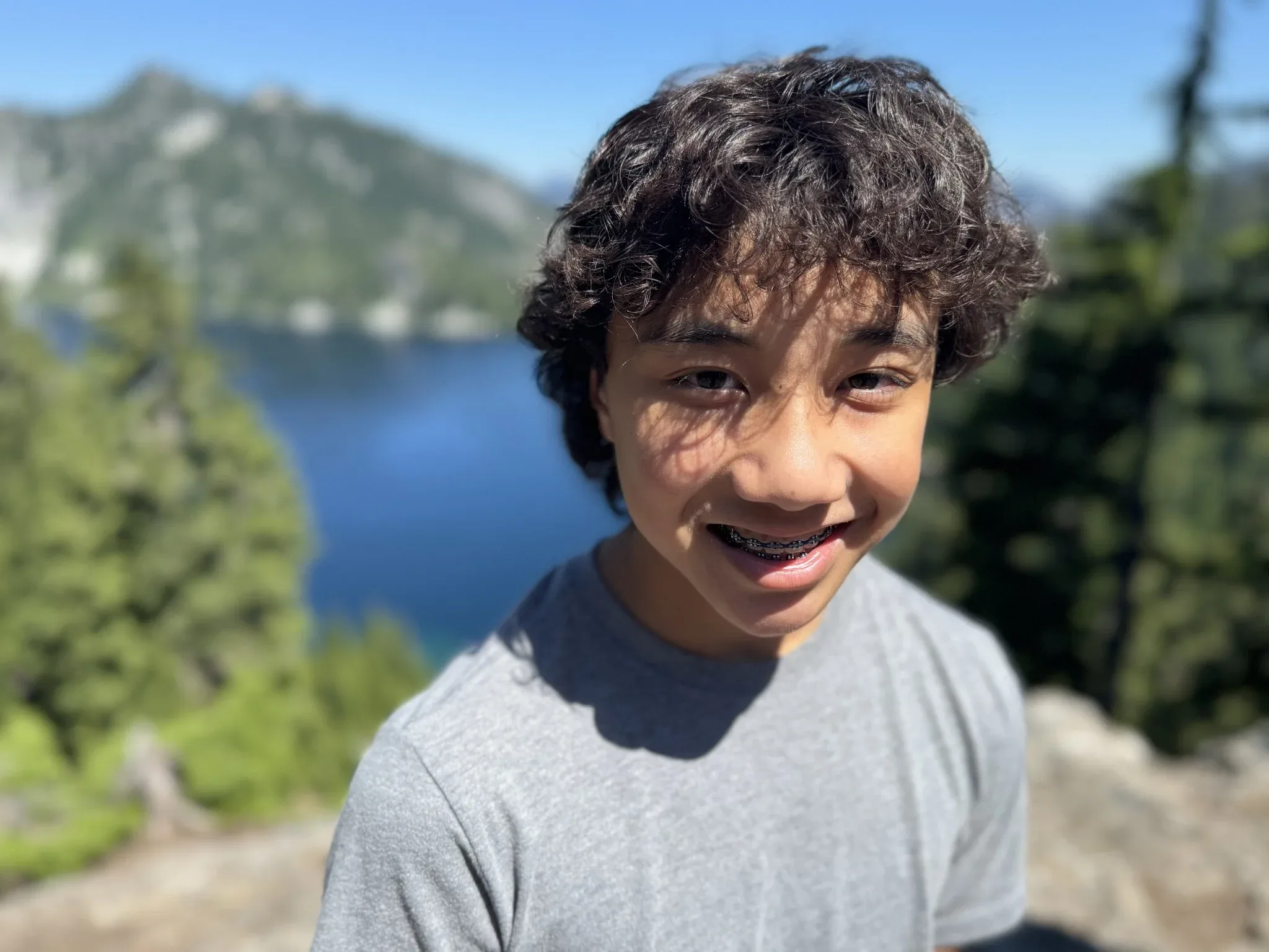 Portrait of Marcus above Snow Lake.