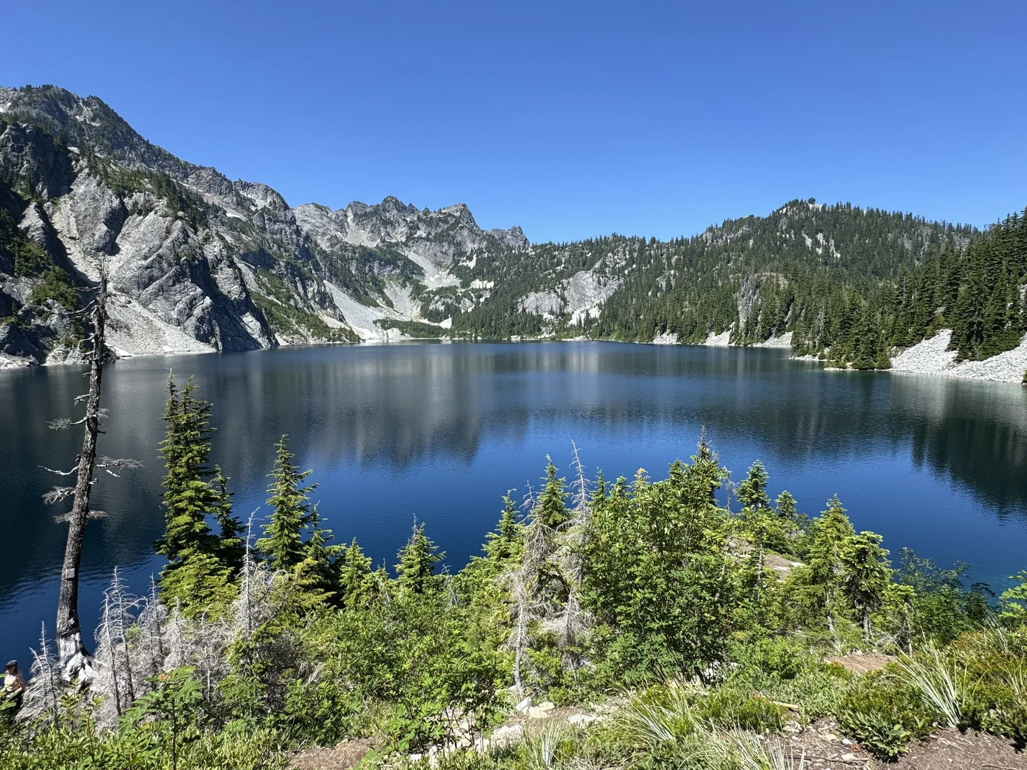 A view of Snow Lake from the side.